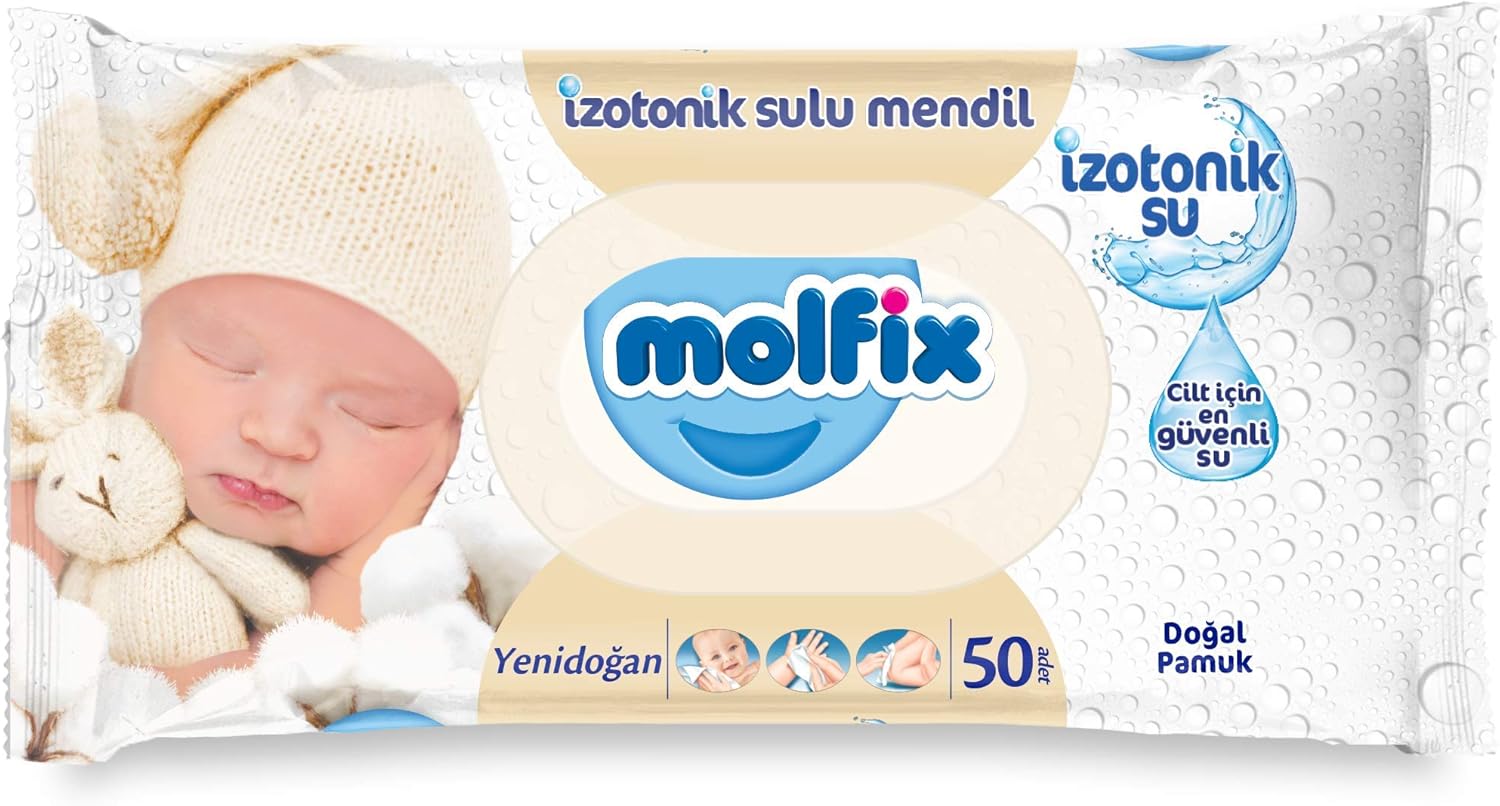 Yenidoğan İzotonik Sulu Islak Havlu, 50 Yaprak