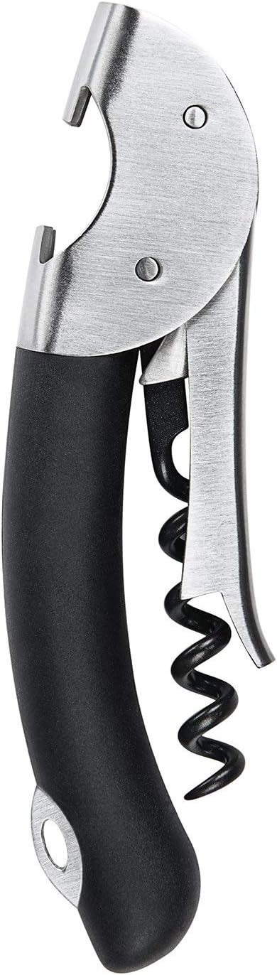 Çelik Çift Kollu Garson Tirbuşon, Gümüş/Siyah, 1 CT