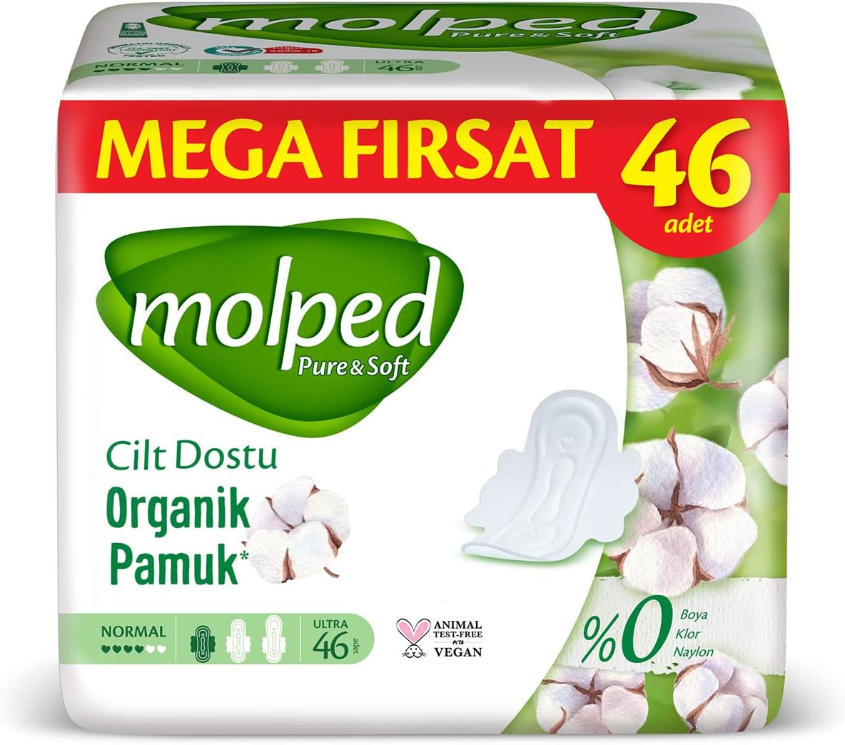 Alternative view of Pure&Soft Ultra Hijyenik Ped Normal Mega Fırsat 46 Adet, Kanatlı