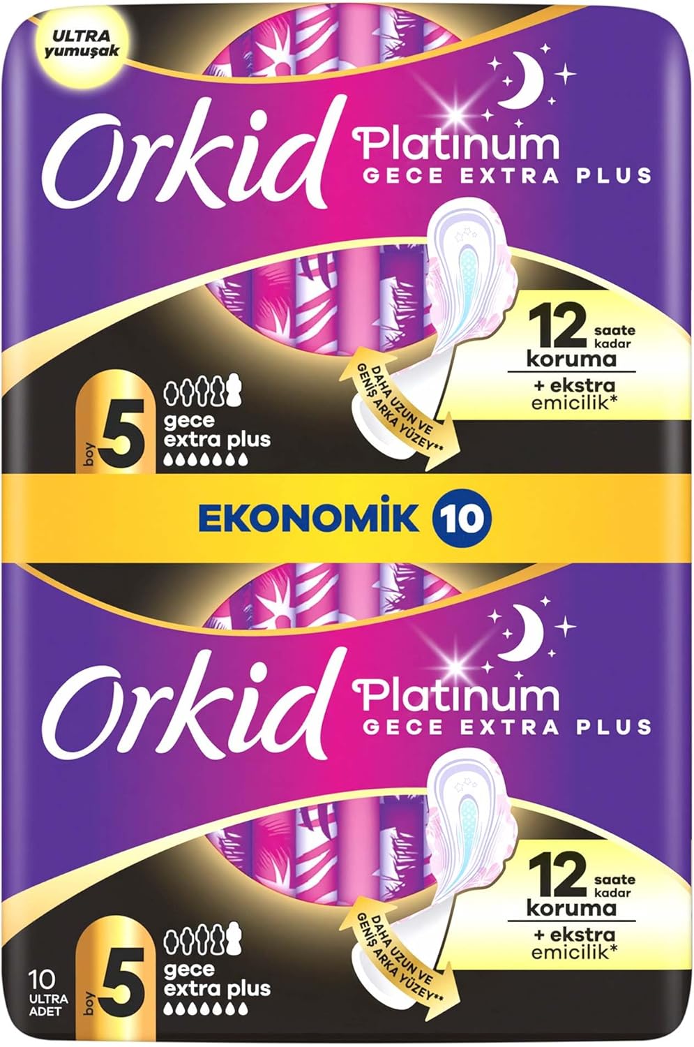 Alternative view of Platinum Hijyenik Ped Gece Ekstra Plus (Boy 5) Ekonomik Paket 10 Adet Ped