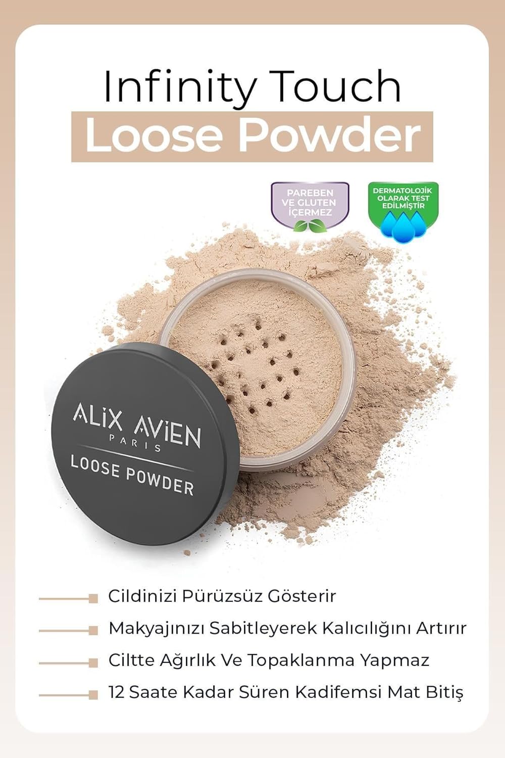 Alternative view of İpeksi Toz Pudra - Sabitleyici Etki Mat Bitiş - Loose Powder 03 Soft Apricot