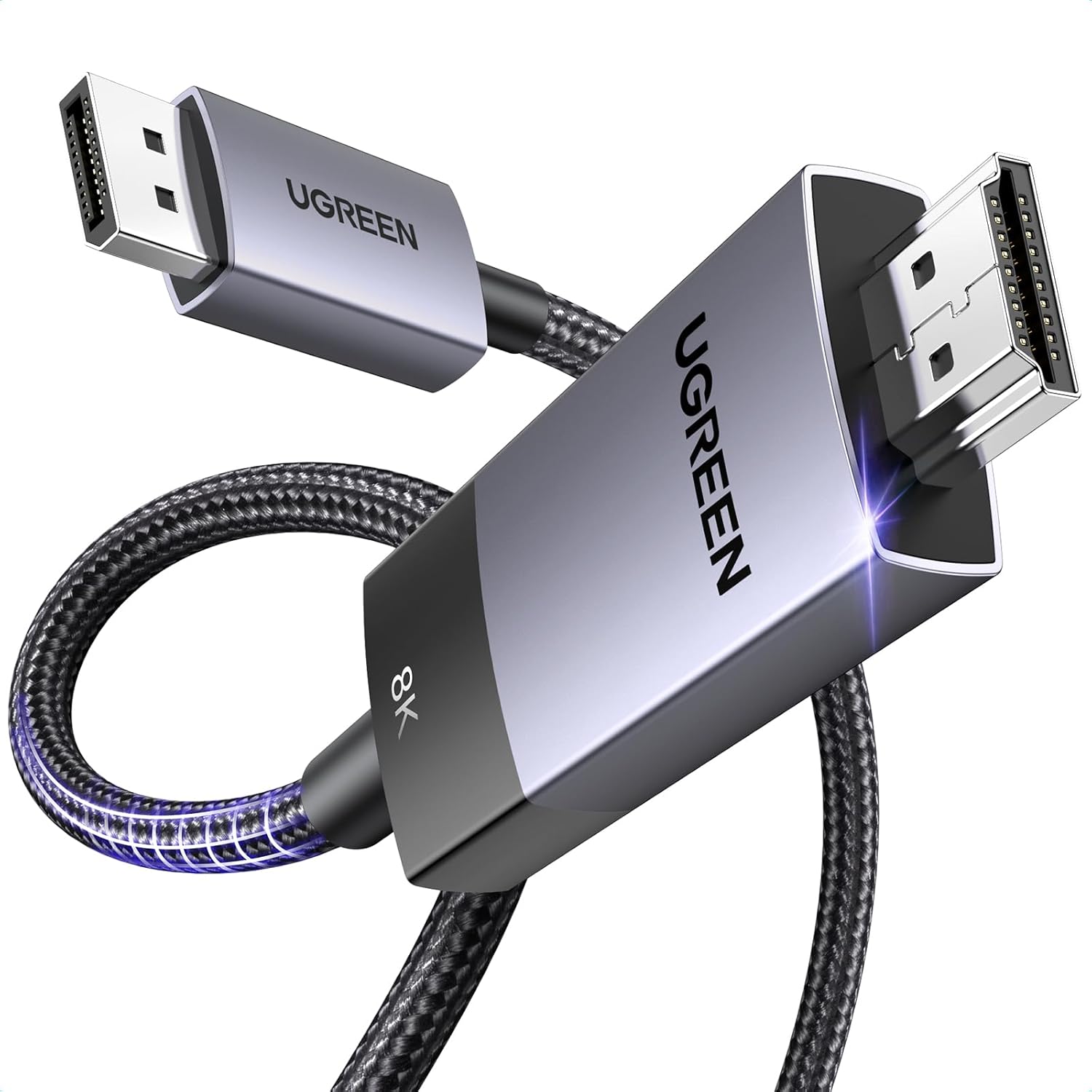 Alternative view of 8K 60Hz Displayport 1.4 to HDMI 2.1 Örgülü Kablo, 1m, 80395