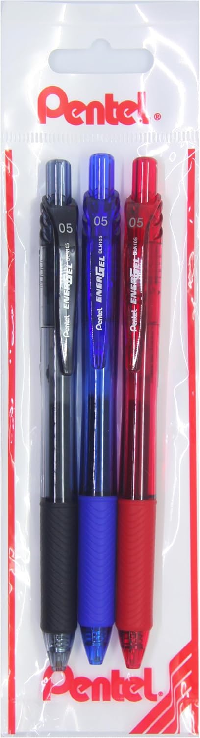 Alternative view of ENERGEL 0.5 mm Likit Roller Kalem Siyah/Mavi/Kırmızı 3'lü set