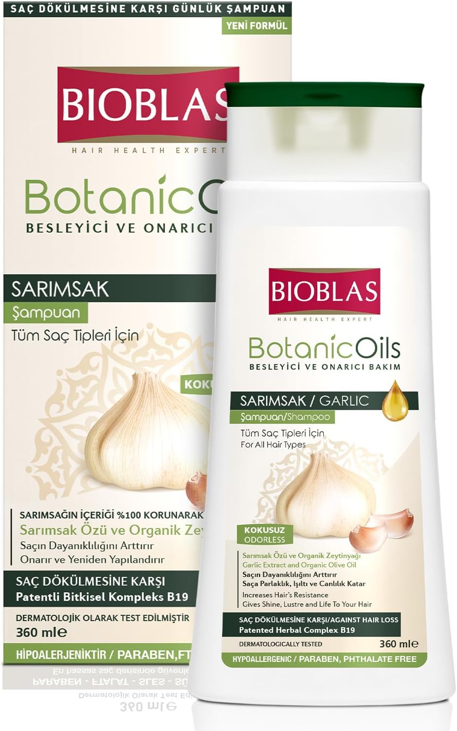Alternative view of Sarımsak Özlü Saç Dökülmesine Karşı Bitkisel Şampuan – Organik Zeytinyağlı, Kompleks B19, Güçlendirici & Onarıcı Etki, 360 ml