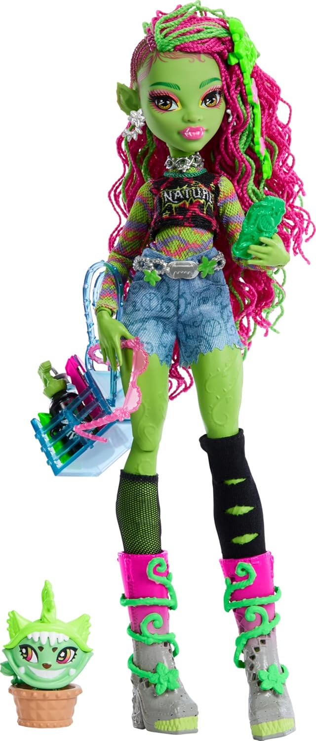 MONSTER ™ VENUS MCFLYTRAP™ Bebek Evcil hayvanı Chewlian ve aksesuarlarıyla Venus McFlytrap bebek HRP81