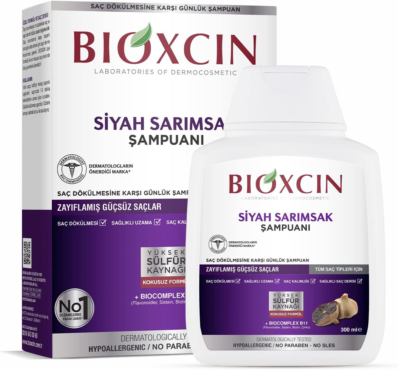 Alternative view of Siyah Sarımsak Saç Dökülmesine Karşı Bitkisel Şampuan (1 x 300 ml)