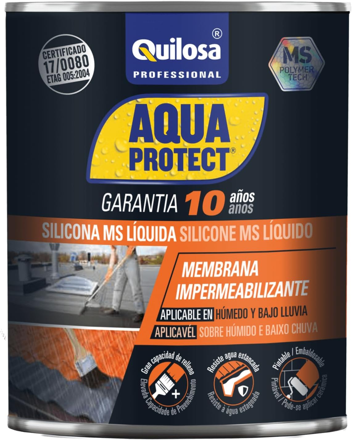 Quilosa AquaProtect 1 KG (gri) (Likit MS Silicon Su Yalıtımı ve Onarım Malzemesi)