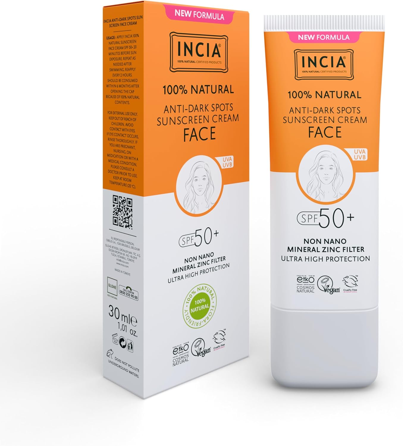 Alternative view of %100 Doğal Yüz Güneş Kremi Leke Karşıtı Aydınlatıcı Mineral Filtre SPF 50+ UVA1 UVA2 UVB 30 ml