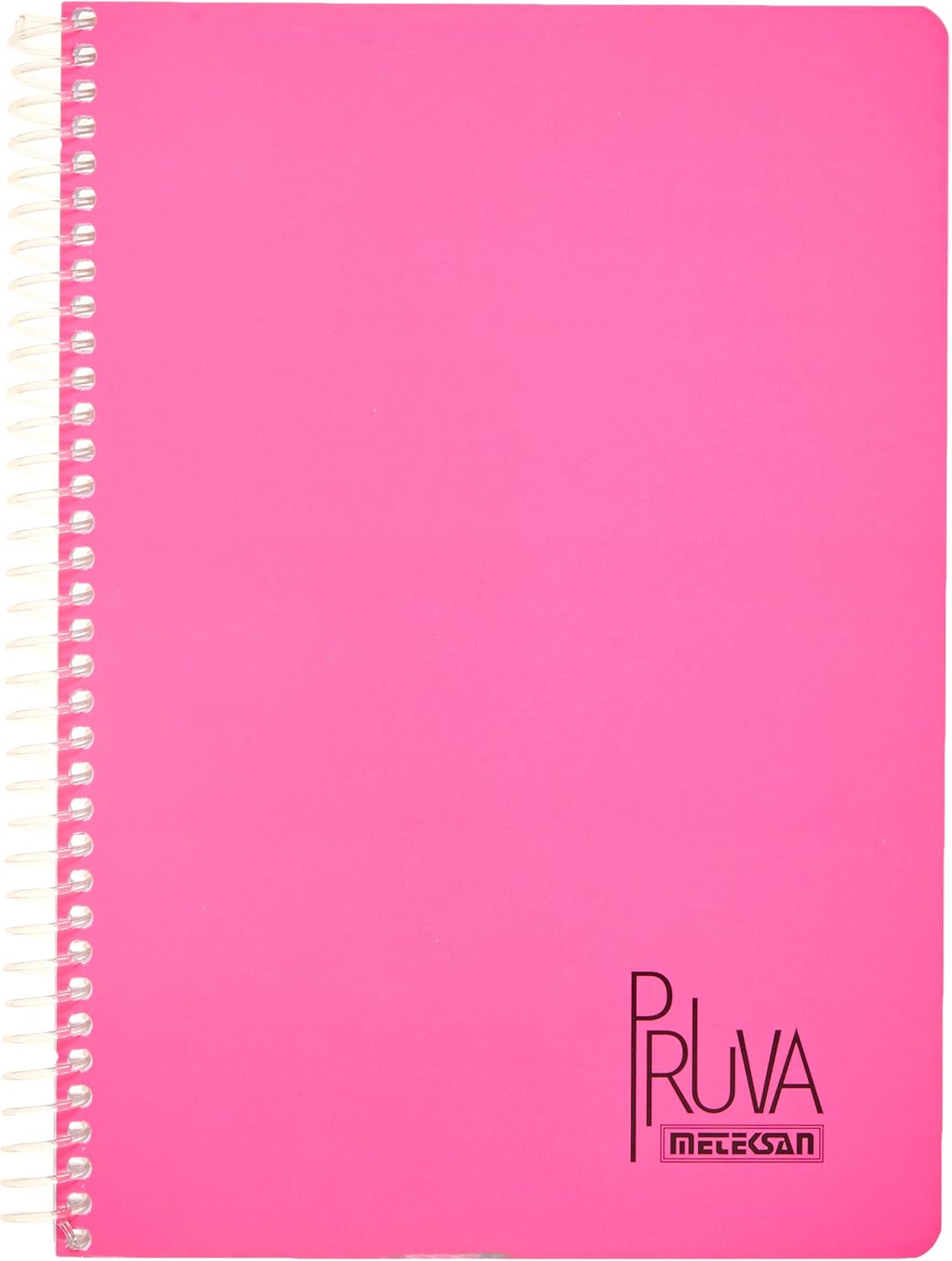 A4 Pet Spiralli Karton Kapaklı Defter 144 Yaprak - Kareli - Fuşya