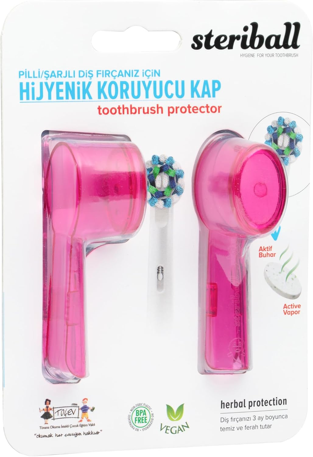 Alternative view of ŞARJLI PİLLİ DİŞ FIRÇALARI İÇİN HİJYENİK DİŞ FIRÇASI KORUMA KABI-2'Lİ PEMBE X 2