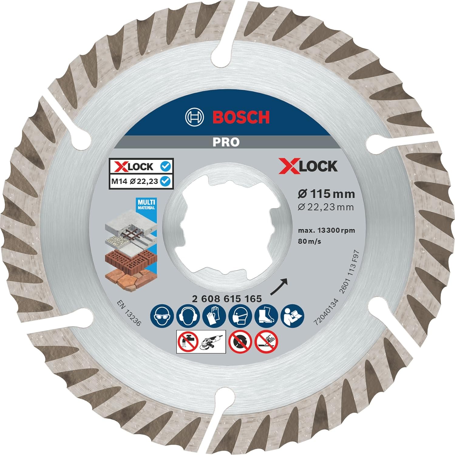 Professional Accessories X-LOCK - Standard Seri Genel Yapı Malzemeleri İçin Elmas Kesme Diski 115 mm - Görsel 2