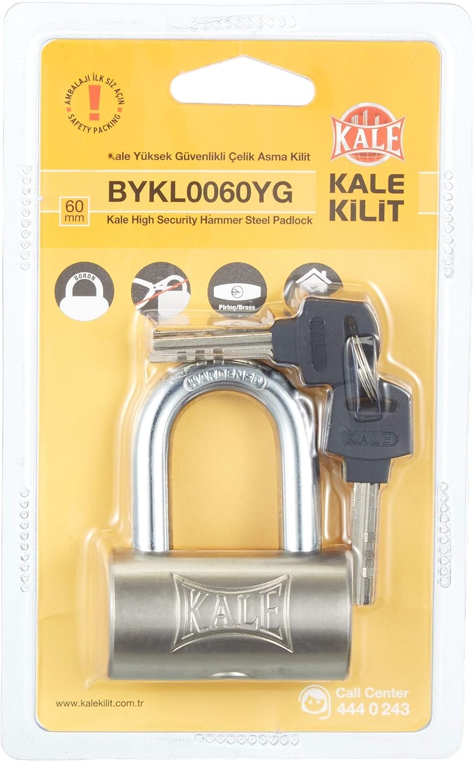 Yüksek Güvenlikli Çelik Asma Kilit 60MM Blisterli - Görsel 3
