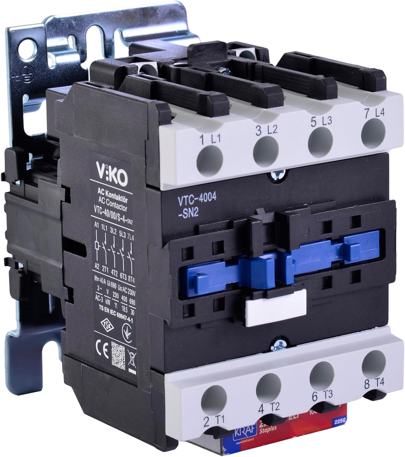 VTC-40/00/S-4-SN2 Kontaktör 40A 1no+1nc 230V Bobinli 4P - Görsel 3