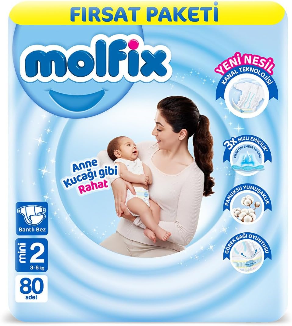 Alternative view of Bebek Bezi 2 Beden Mini Fırsat Paketi 3-6 kg 80 Adet