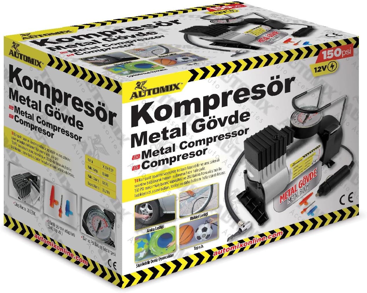 Alternative view of Automix Metal Kompresör | Araç Lastik ve Hava Basınçlandırma Cihazı