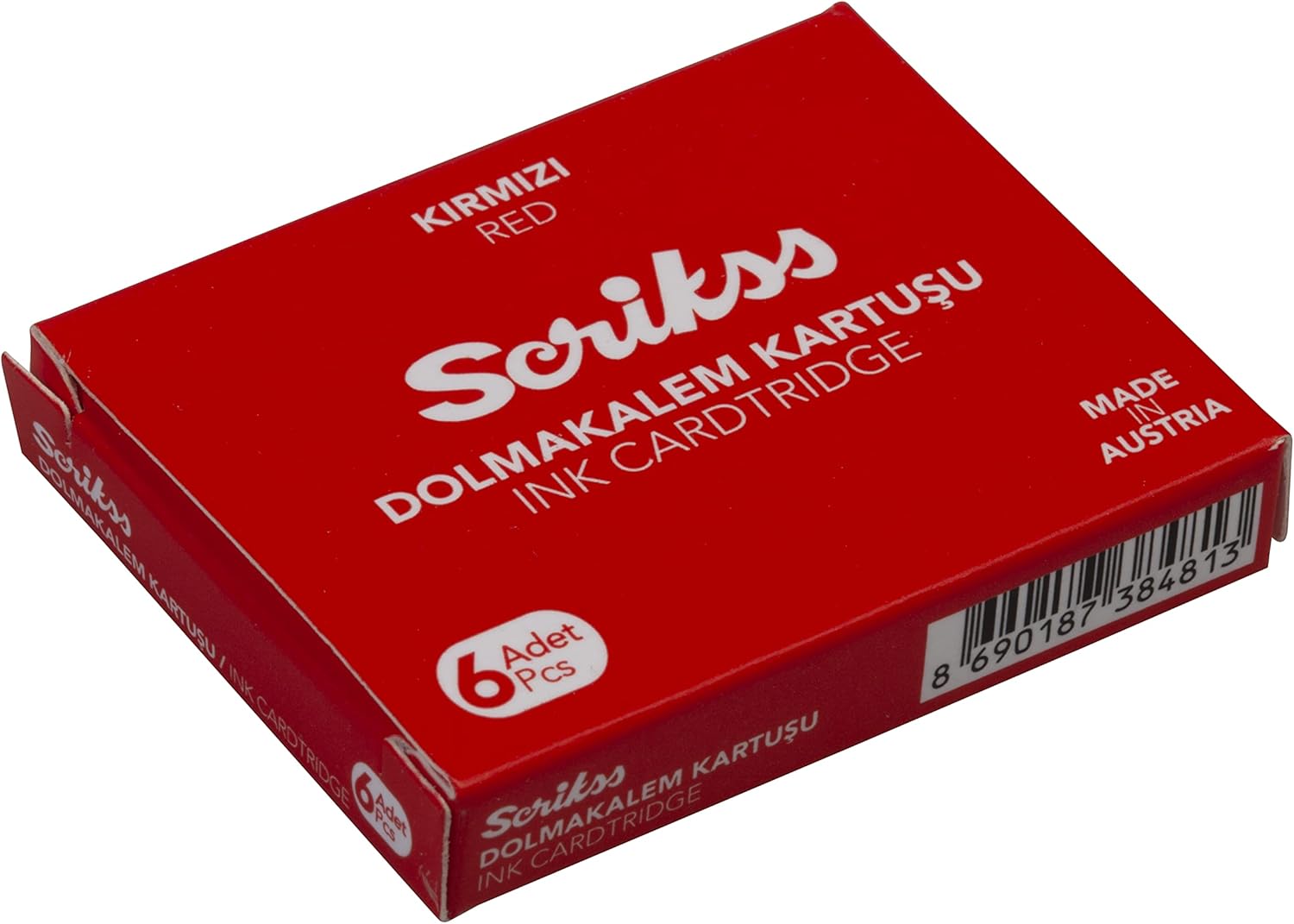 Kartuş Dolma Kalem Kartuşu 6'lı Paket Kırmızı