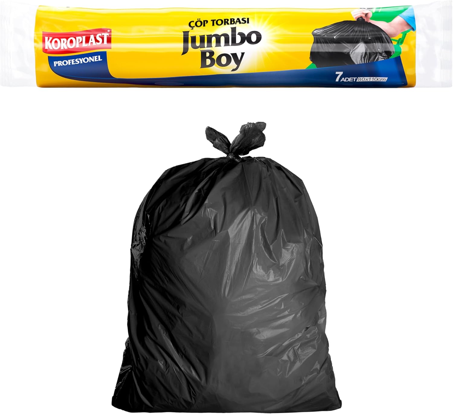 Profesyonel Jumbo Boy Çöp Poşeti 7'li 12 Adet 80x110 cm, Sızdırmaz Yırtılmaz Jumbo Boy Çöp Torbası, Geri Dönüştürülebilir Atık Torbası, Restoran, Kafe, Ev, Mutfak için Güçlü Çöp Poşeti