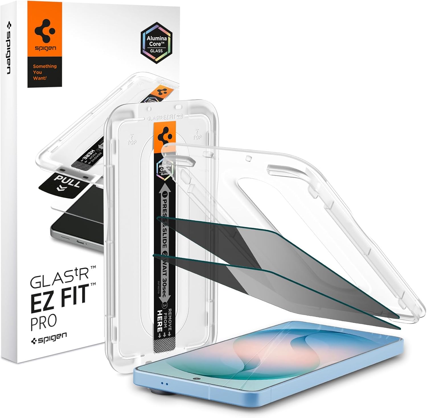 Galaxy S26 Plus ile Uyumlu Hayalet Cam Ekran Koruyucu AluminaCore™ iyonlaştırılmış Güçlendirilmiş Cam Teknolojisi Anti-Dust Kolay Kurulum GLAS.tR EZ Fit Pro Privacy (2 Adet) - AGL11081 - Görsel 3