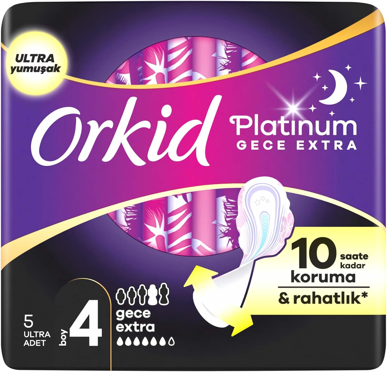 Platinum Hijyenik Ped Gece Ekstra (Boy 4) 5 Adet Ped