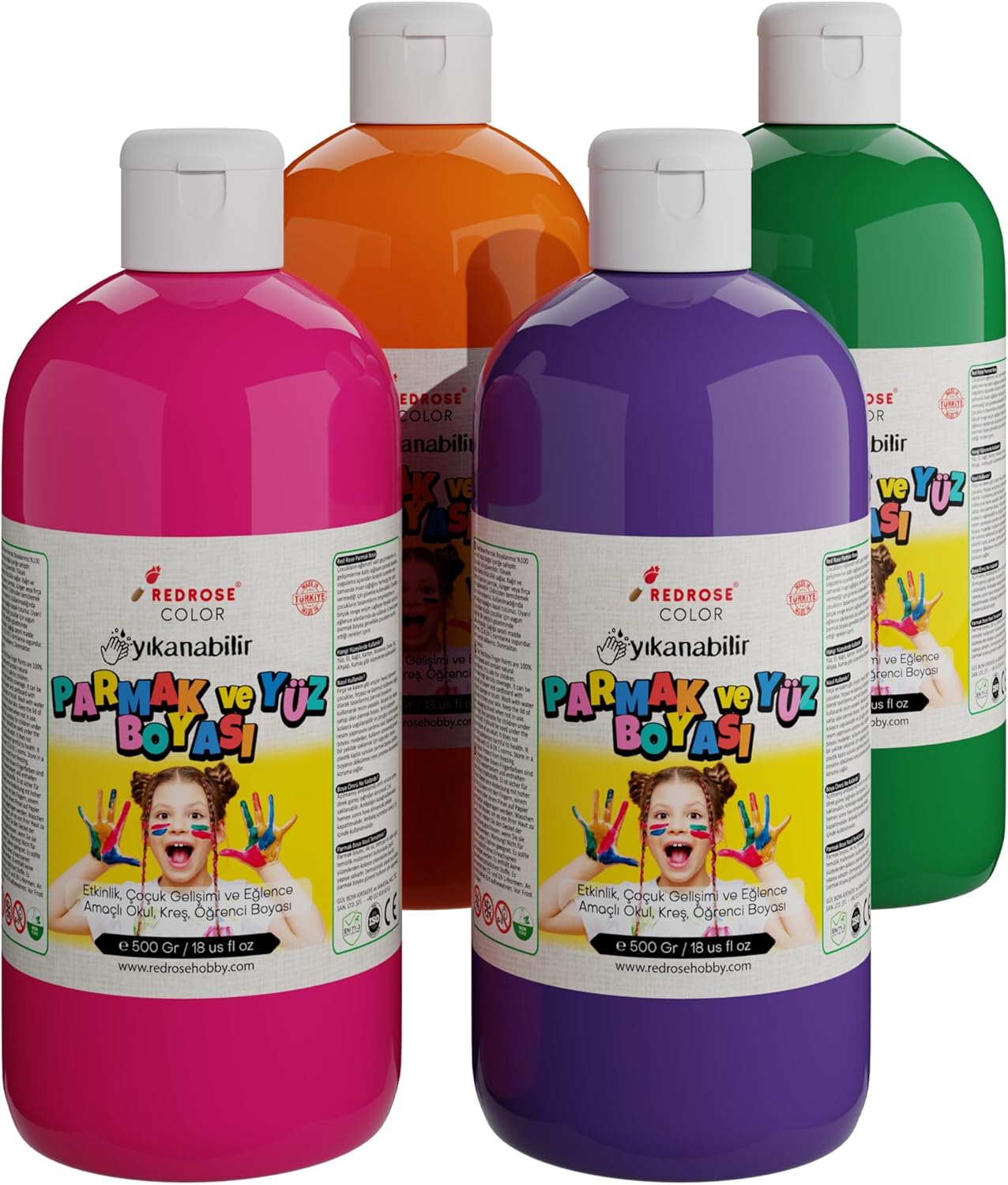 Ara Renkler Parmak Boyası 4'lü Set 4x500 gr