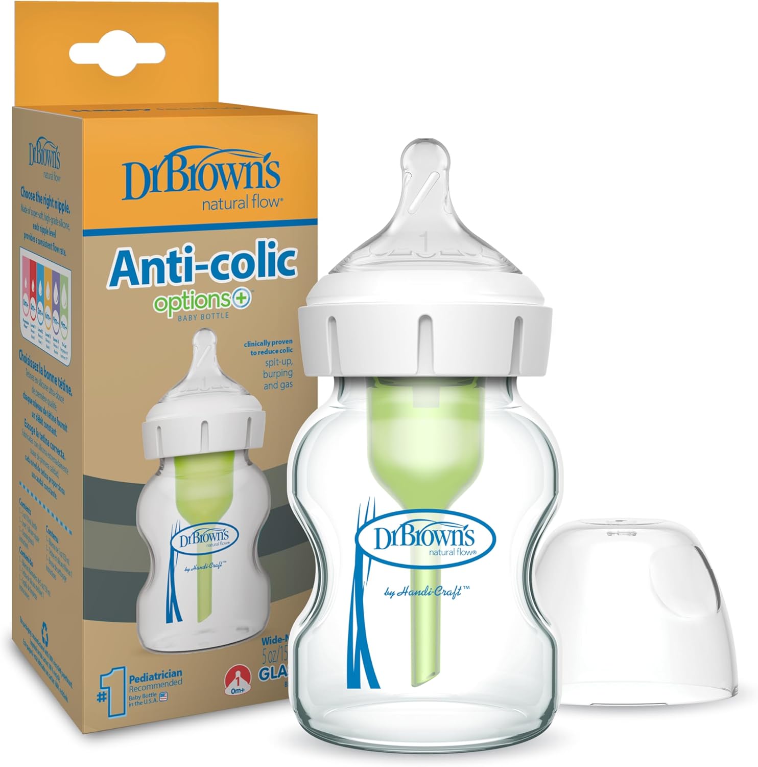 5 oz/150 ml Geniş Ağız Cam Biberon, Tekli Paket (51700)