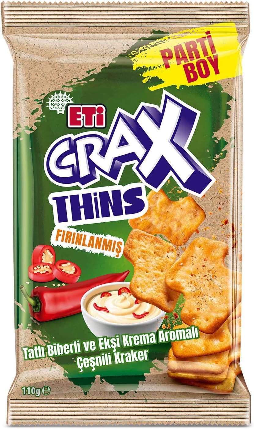 Crax Thins Tatlı Biberli Ekşi Kremalı Kraker 110 g