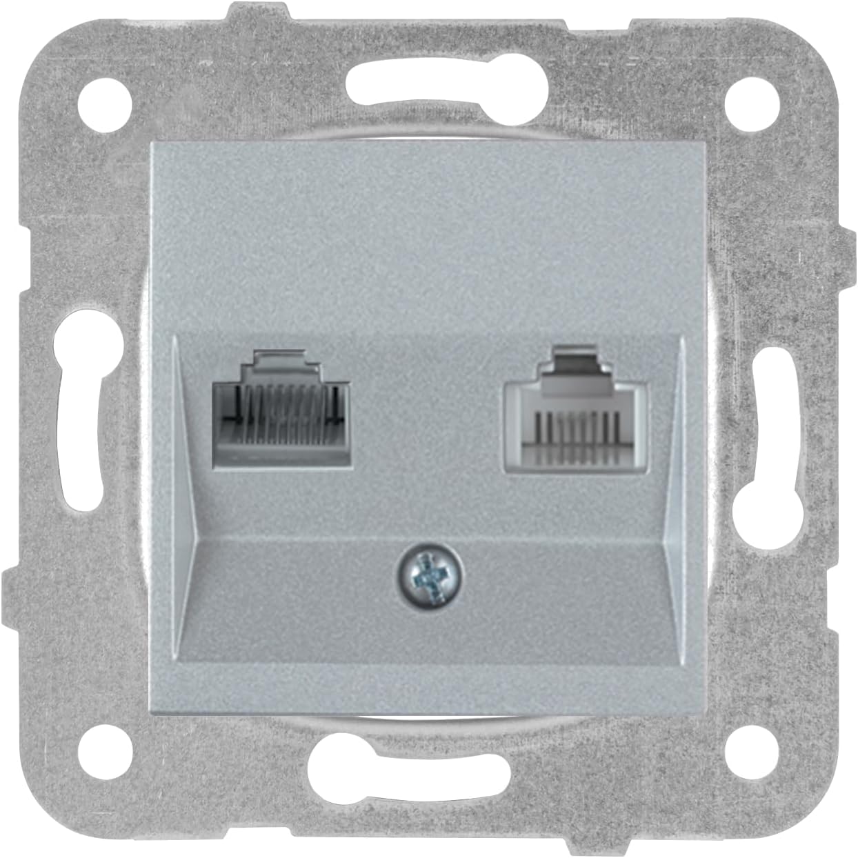 Novella/Trenda Gümüş Data ve Nümeris CAT5e ve CAT3 Mekanizma ve Düğme/Kapak Vakumlu Paket