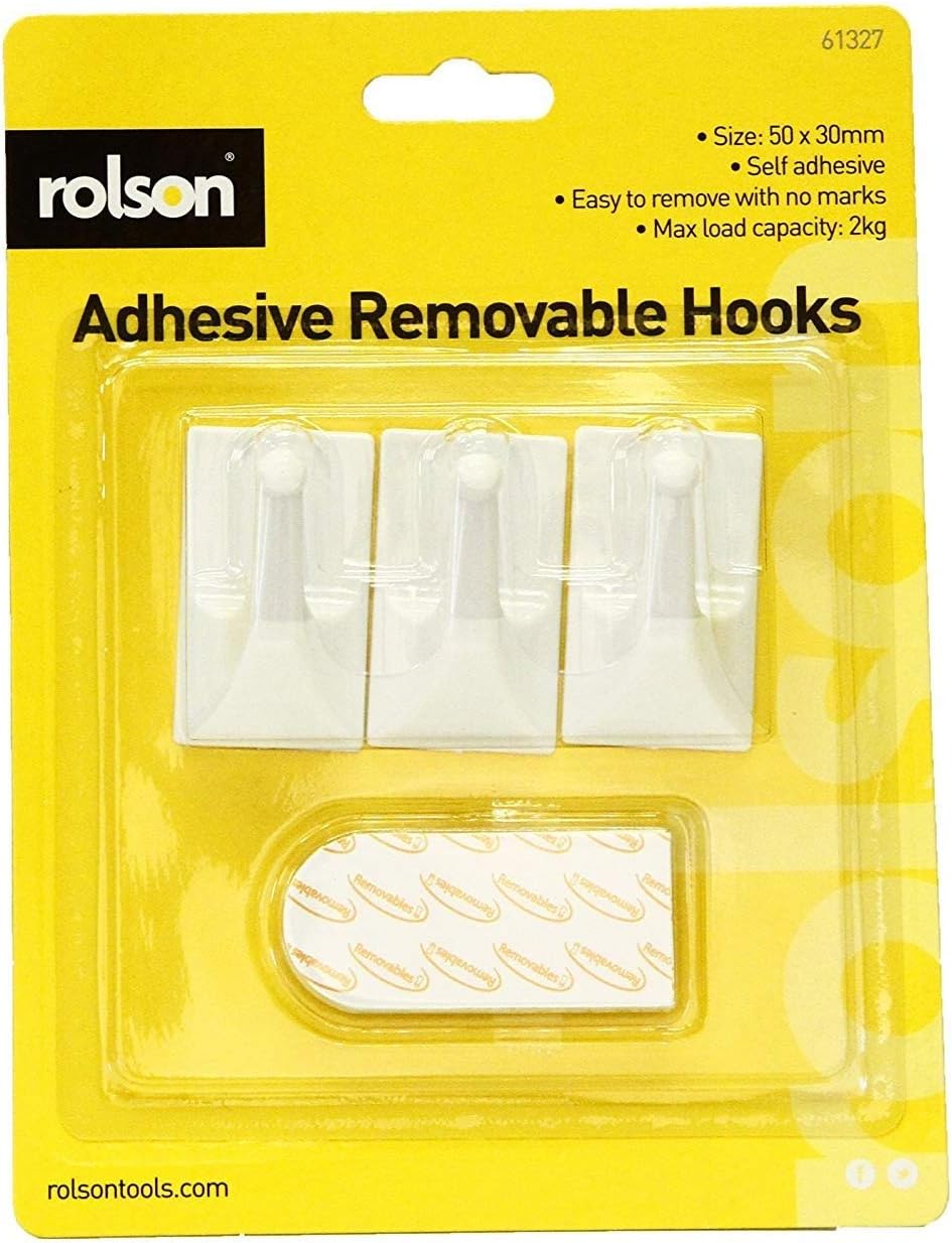 Alternative view of 61327 3Pc Removable Adhesive Hooks, Black
