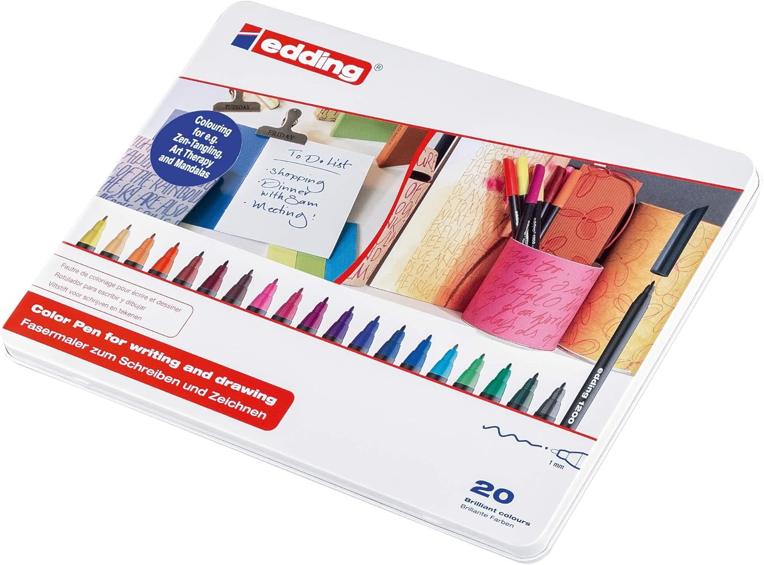 Alternative view of 1200 ince uçlu keçeli kalem - 20 parlak renkli set - yuvarlak uçlu 1 mm