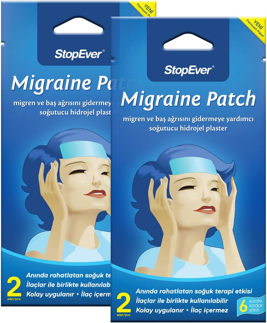 Alternative view of StopEver Migren Patch – Soğutucu Hidrojel Plaster, 2'li Paket | Migren & Baş Ağrısı İçin 6 Saat Etkili | İlaç İçermez | (2x2)