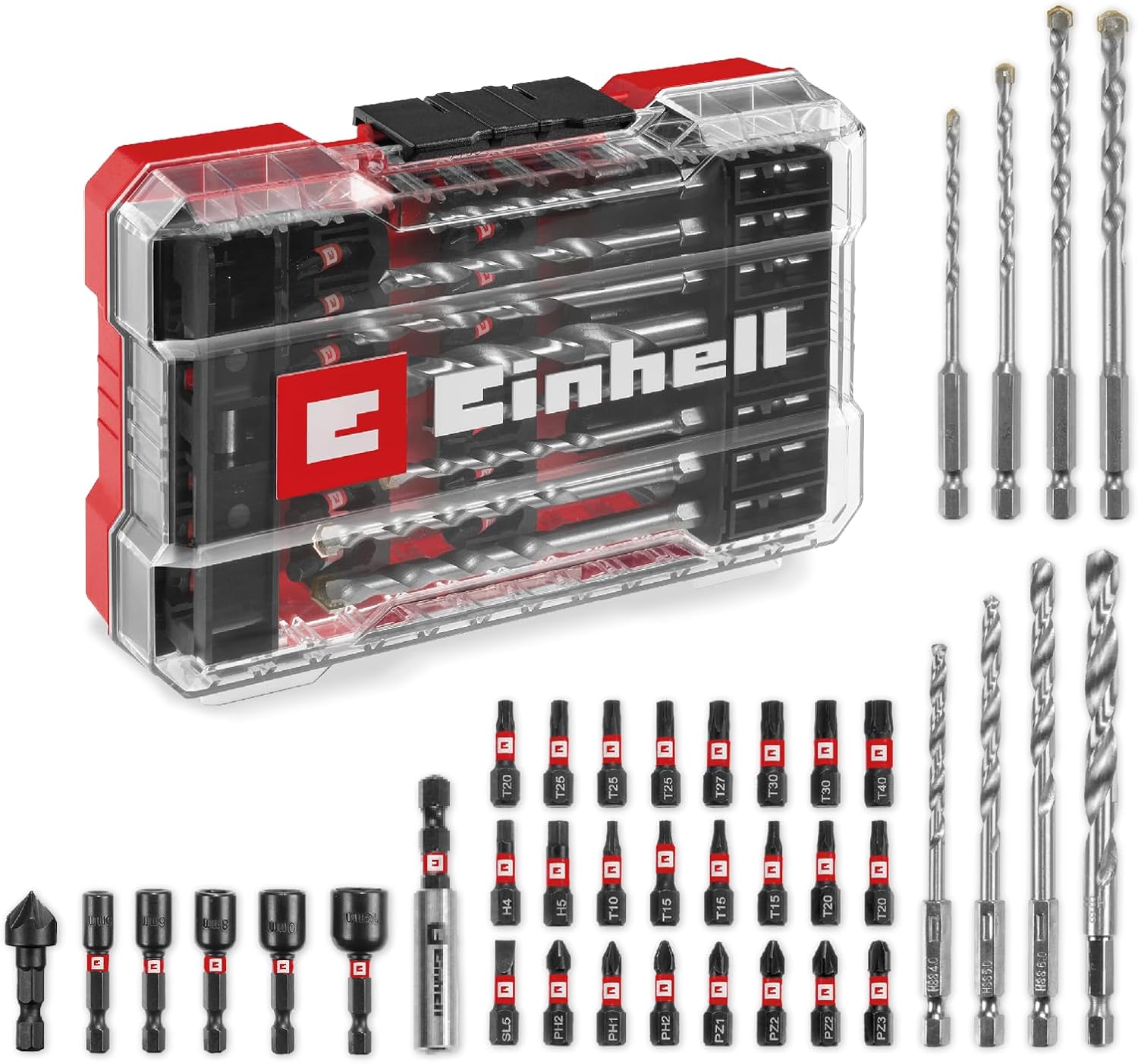 Orijinal M-CASE 39-Parça Darbeye Dayanıklı Uç Seti (25 mm Uçlar, Metal Matkap Uçları, Çok Amaçlı Matkap Uçları, 60 mm Uç Tutucu, Lokma Anahtar, Havşa Ucu, Saklama Kutusu Dahil) - 49108763