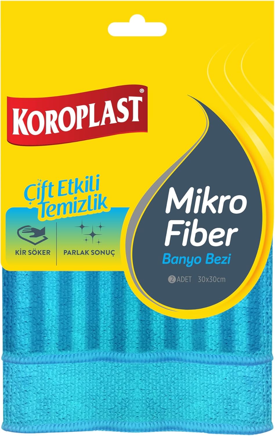 Alternative view of Mikrofiber Banyo Bezi 2'li Set, Çift Taraflı Ekstra Hızlı Kuruyan Mikrofiber Temizlik Bezi Seti 30x30 cm, Kir Sökücü Tasarım, Yüksek Emiş Gücü, Tüy Çizik Bırakmayan Banyo Temizlik Bezi Seti