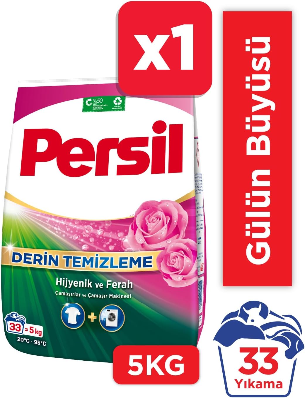 Toz Gülün Büyüsü 33 Yıkama 5 kg, Gülün Büyüsü 5kg