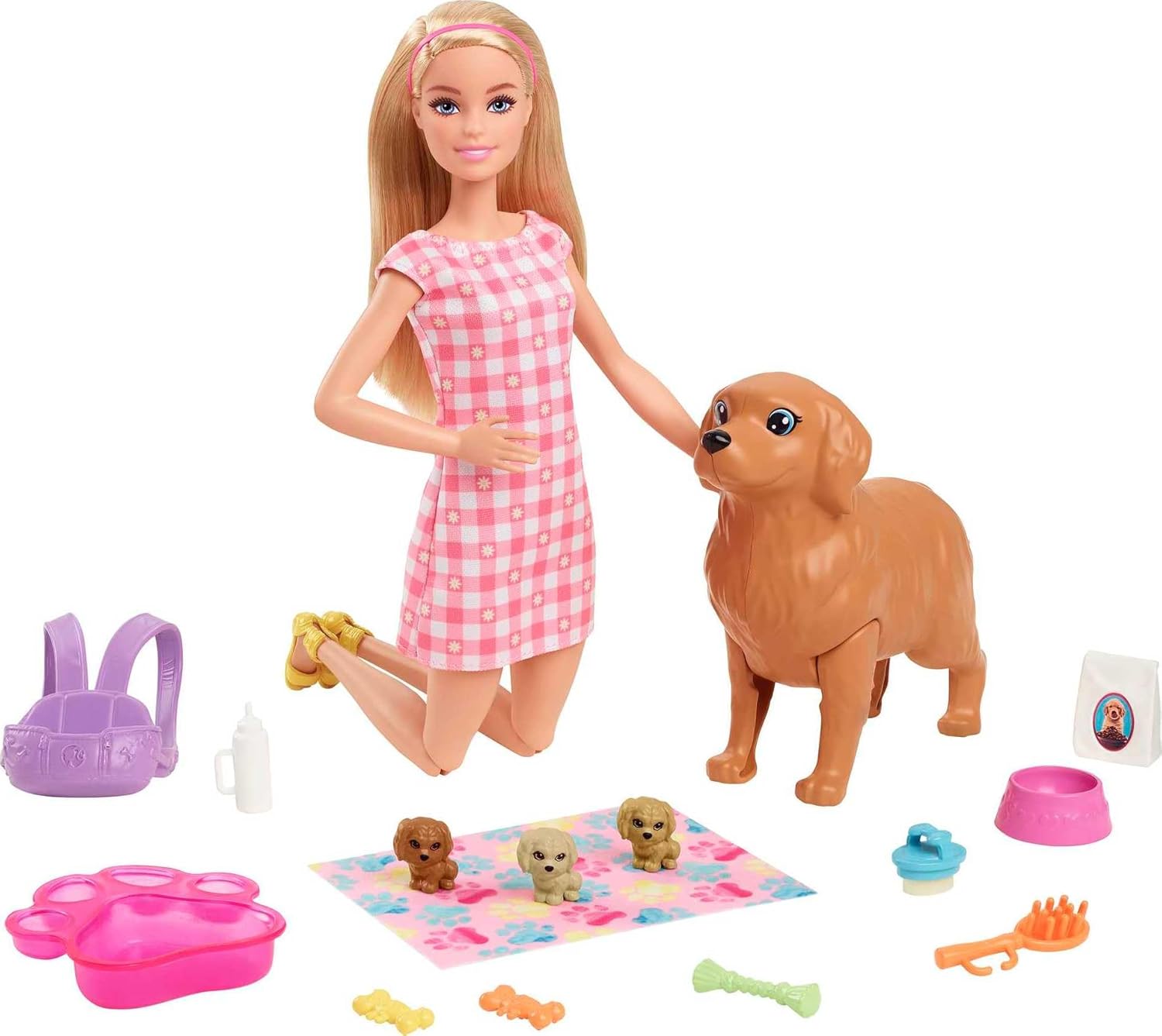 ve Hayvan Dostları ve Hayvan Dostları Oyun Seti, köpek, 3 yavru köpek ve aksesuarlar, 3-7 yaş HCK75