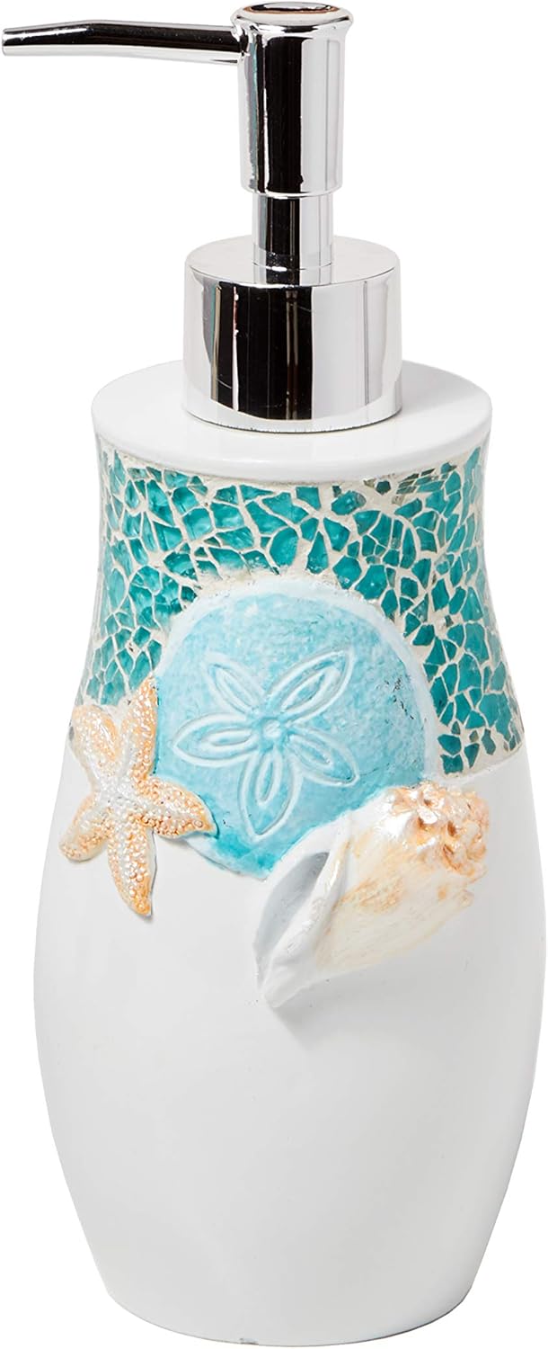 by Saturday Knight Ltd. South Seas sabunluk, reçine, turkuaz/beyaz, losyon/sabun dispenseri