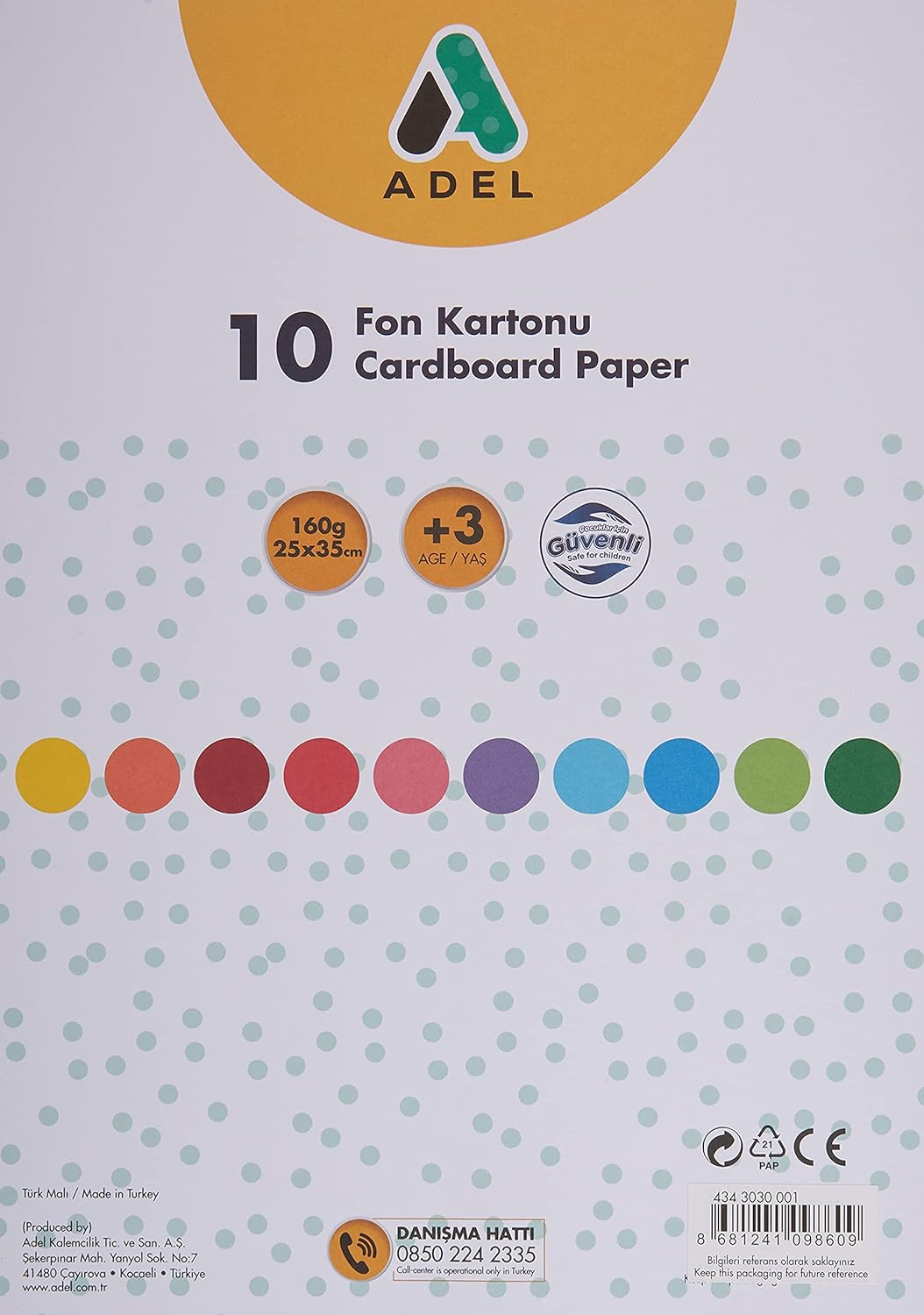 Alternative view of Fon Kartonu, 25x35, Karışık, 10'lu
