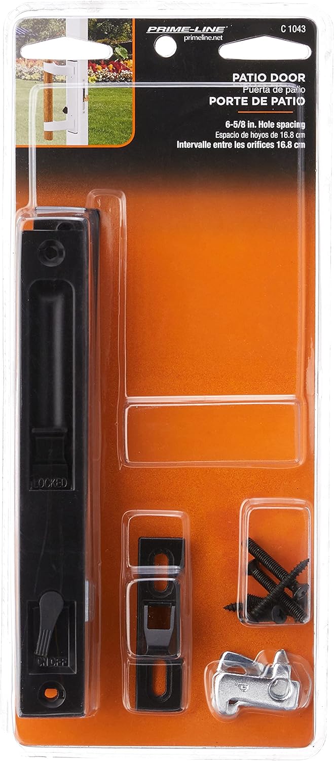 Prime-Line C 1043 Diecast Anahtarsız Veranda Sürgülü Kapı Kolu Seti 1 inç ila 1-1/8 inç Kalın Sürgülü Cam Kapılar, Siyah (Tekli Paket) - Görsel 3