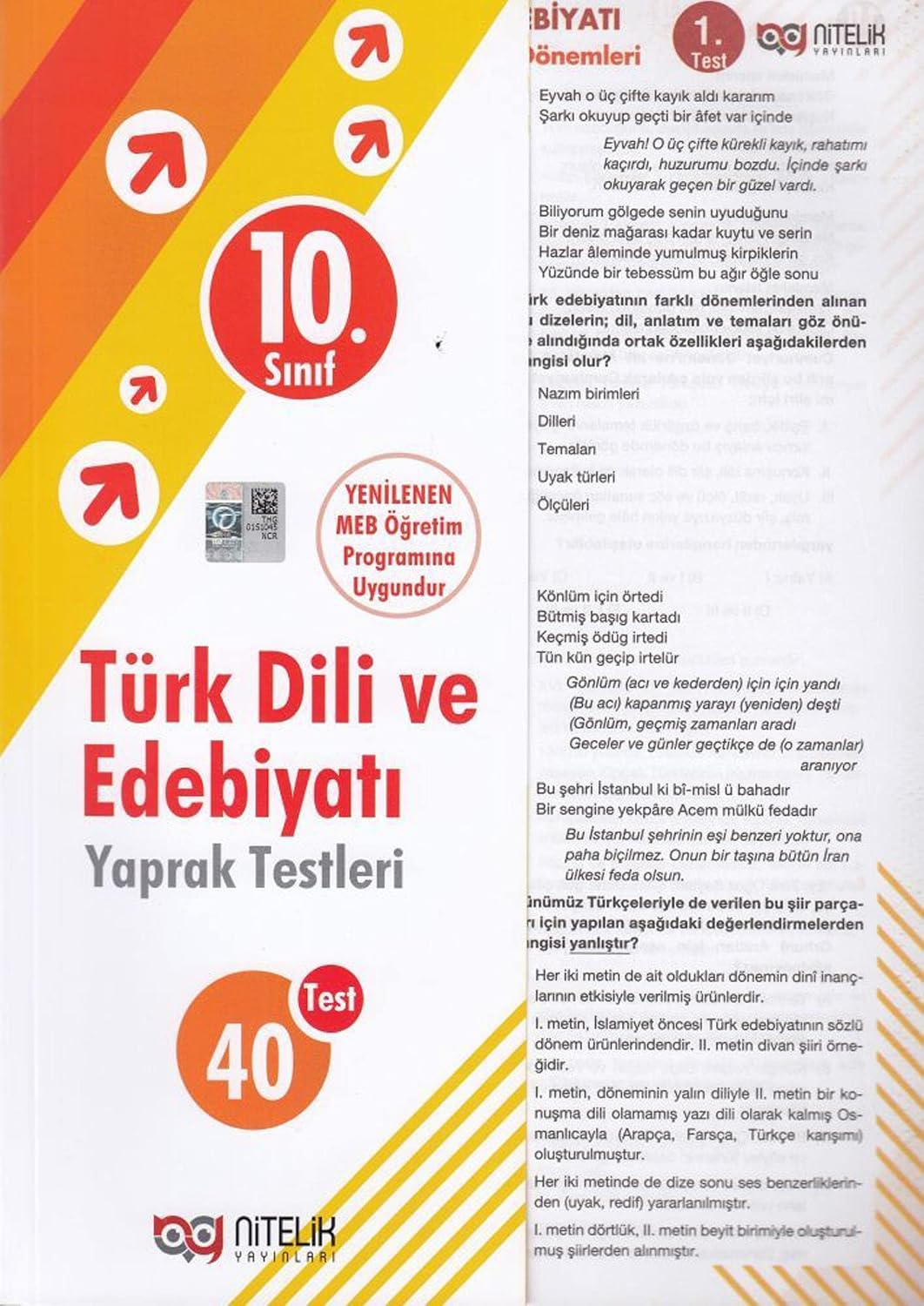 Nitelik - 10. Sınıf Türk Dili ve Edebiyatı Yaprak Testleri