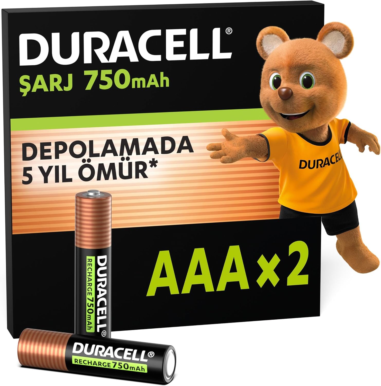 Şarj Edilebilir AAA İnce Kalem Pil (2'li paket) 750 mAh NiMH, 1000 Sarj Döngüsü, Önceden Sarj Edilmiştir - Görsel 3