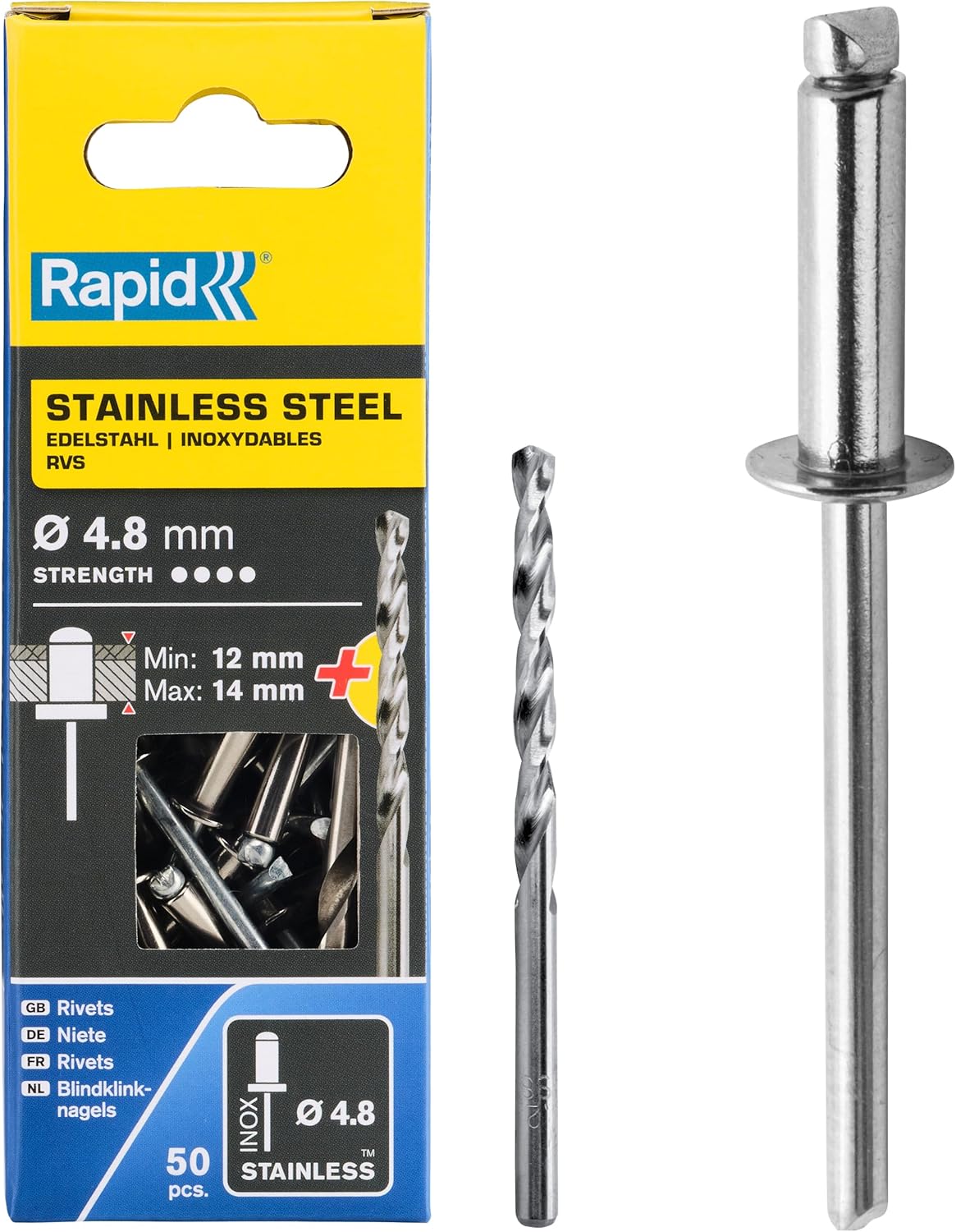Perçin 4.8X18 mm Paslanmaz Matkap Ucu - Görsel 3
