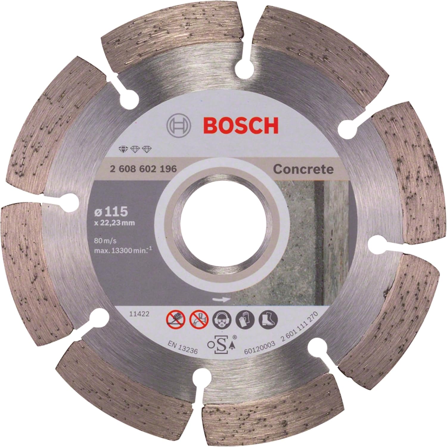 Elmas Kesme Ve Delme Aksesuarları, Disk, Gri, 115x22.23x1.6x10 mm, 1 Adet - Görsel 2
