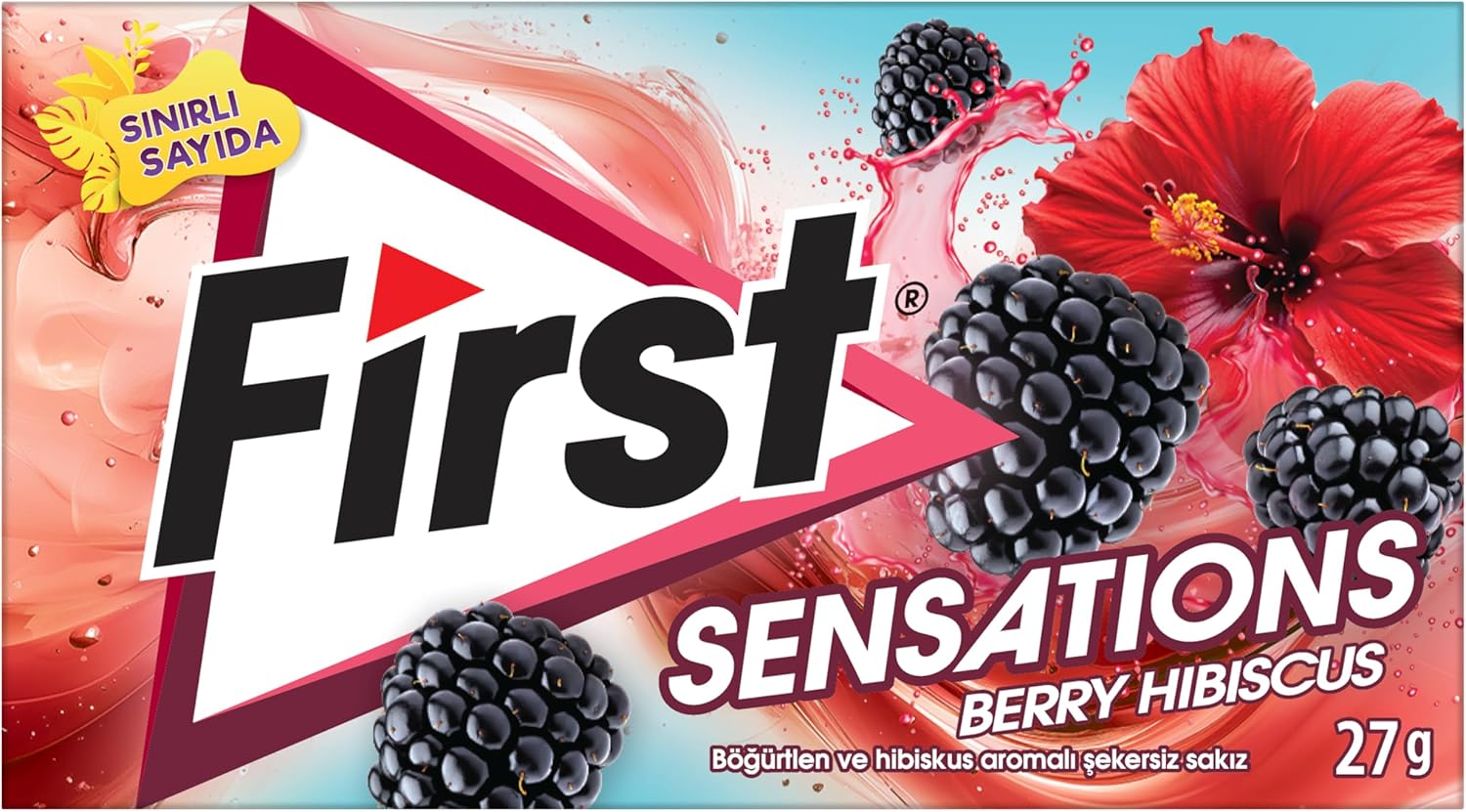 First Sensations Berry Hibisküs Aromalı Şekersiz Sakız 27 gr