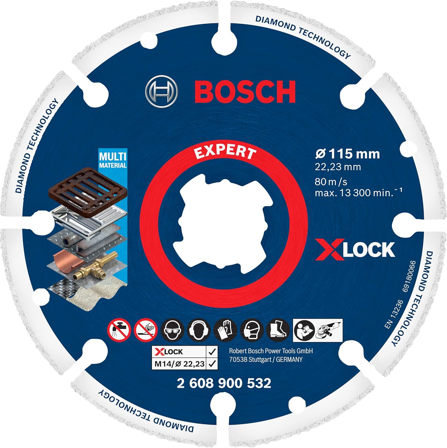Alternative view of 1x EXPERT Diamond Metal Wheel X-LOCK Kesme Diski 115 mm (Dökme demir, Paslanmaz çelik, Çelik, Demir içermeyen metalle, Ø 115 mm, Aksesuar Küçük Avuç Taşlama Makinesi)