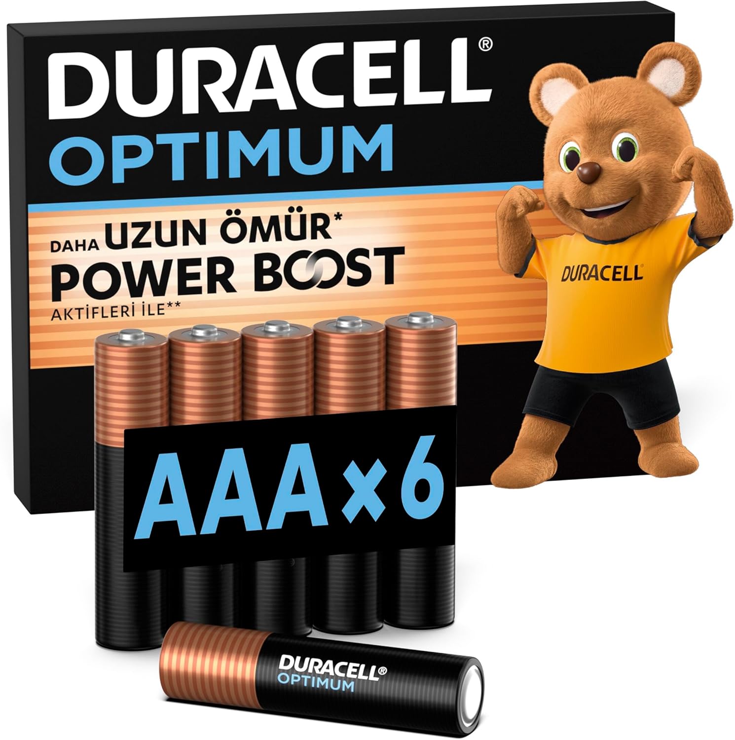 Alternative view of Optimum AAA İnce Kalem Pil (6’lı Paket) - Alkalin Pil 1,5V - Pil Saklama Paketi - LR03 MX2400
