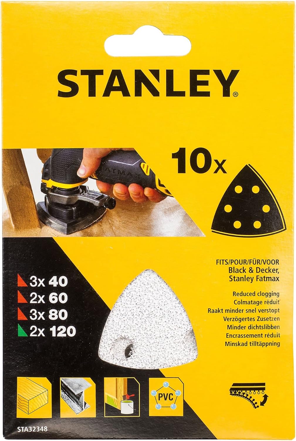 STA32348-XJ Çok Amaçlı Zımpara Seti SETİ 40-60-80-120G, Beyaz,10 Adet - Görsel 3