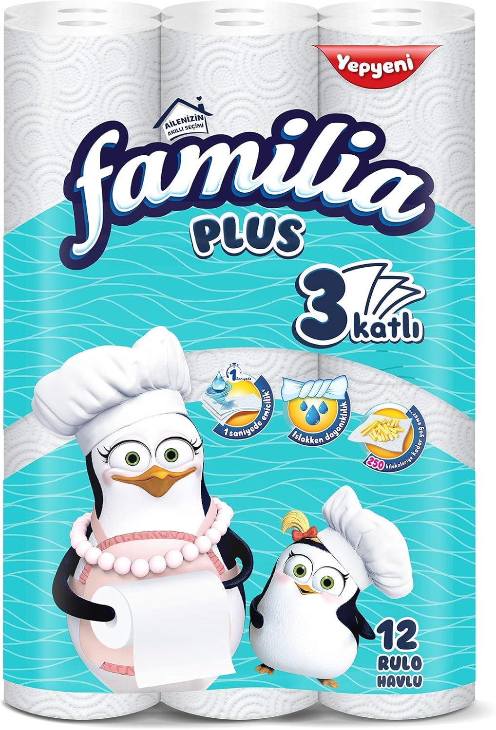 Plus 3 Katlı 12'li Kağıt Havlu (1 x 12 Adet)