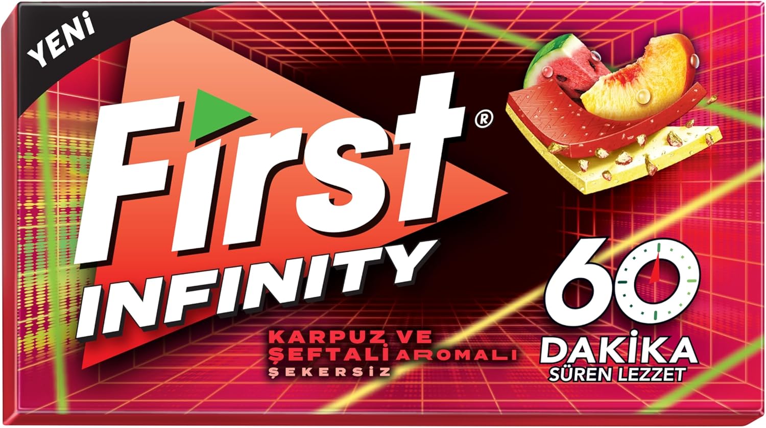 Alternative view of First Infinity 60 Dk Şeftali Karpuz Aromalı Şekersiz Sakız 27 gr