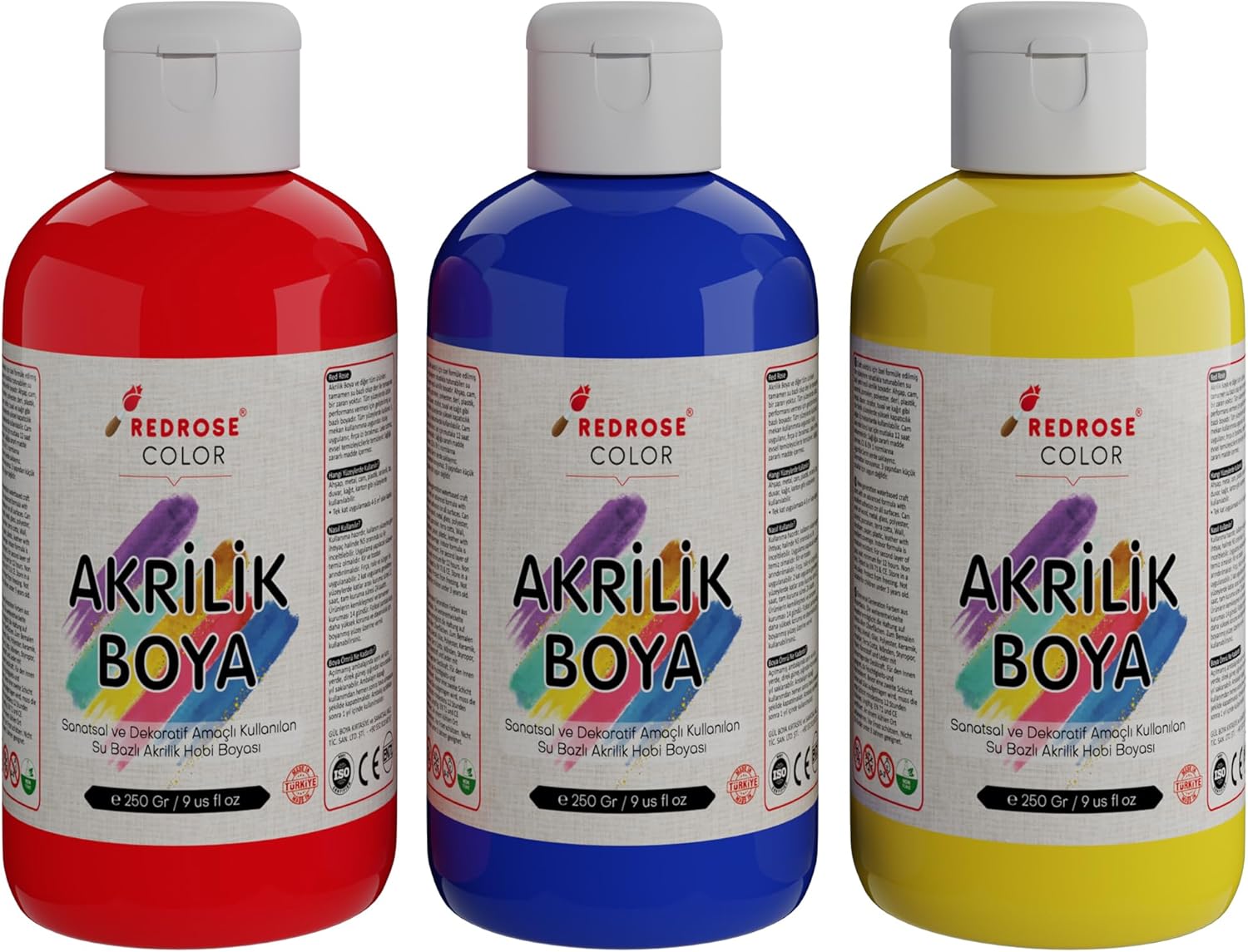 Alternative view of Kırmızı-Mavi-Sarı Akrilik Boya 3'lü Set 3x250gr