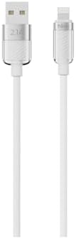 KNIT GLAM 2.1A hızlı şarj destekli, USB-A to Lightning Şarj ve Data Aktarım Kablosu, 1 metre, Beyaz