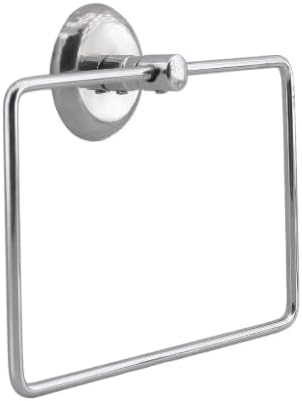 Kare Krom Havlu Halkası Duvara Monte, Parlak Krom Kaplama Metal Banyo Havluluğu, Modern Tasarım Kare Havlu Askılığı, Lavabo Yanı Havlu Tutucu Banyo Aksesuarı